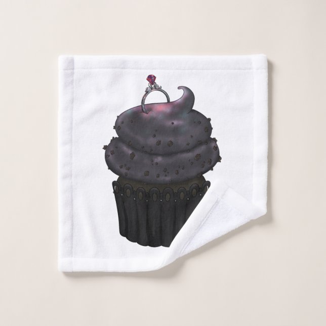 Süßes Verlobung Cupcake Waschlappen (Waschlappen)