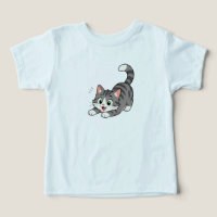 Süßes, verspielt graues Tabby-Katz-T-Shirt für Kle