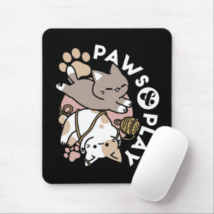 Süßes verspielt Katzen Design – Lustige Pfoten und Mousepad