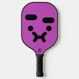 Süßes verwirrtes schmollendes Gesicht Lila Pickleball Schläger