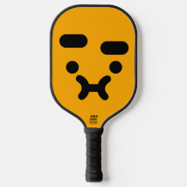 Süßes verwirrtes schmollendes Gesicht Orange Pickleball Schläger