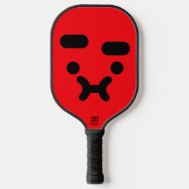 Süßes verwirrtes schmollendes Gesicht Rot Pickleball Schläger