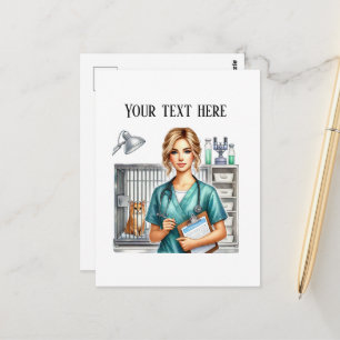 Süßes Veterinärbüro anpassbar Postkarte