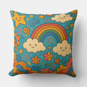 Süßes Vintage-Ästhetik-Muster-Kissen 🌈✨🌸 Kissen