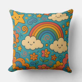 Süßes Vintage-Ästhetik-Muster-Kissen 🌈✨🌸 Kissen