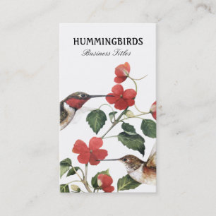 Süßes Vintage-Blumen-Hummingbirds-Paar Visitenkarte