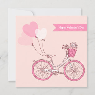 Süßes Vintage-Fahrrad Frohes Valentinstag Feiertagskarte