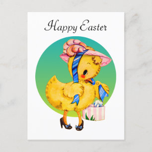 süßes vintage Frohe Ostern Küken Feiertagspostkarte