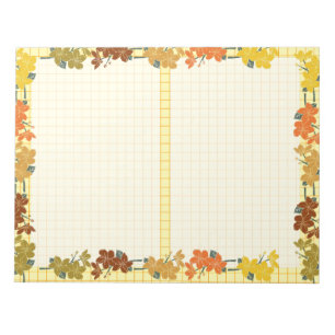 Süßes vintage Herbstblumenmuster in Gelb Orange Notizblock