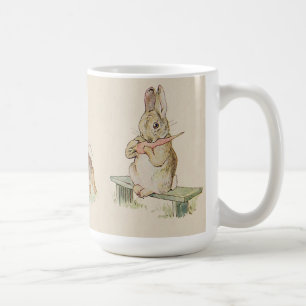 SÜßES VINTAGE-KANINCHEN MIT KAROTTE, HASENTASSE KAFFEETASSE