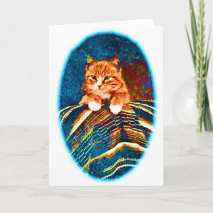 SÜßES VINTAGE-KATZE KÄTZCHEN MIT TEPPICH KARTE