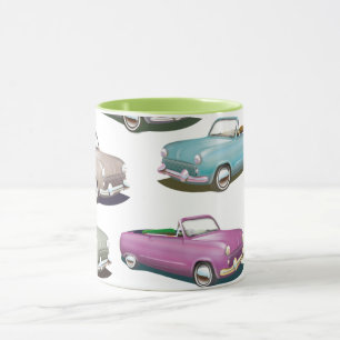 Süßes vintage klassisches Auto-Muster Tasse
