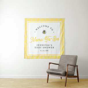 Süßes Vintage-Mama-To-Bee-Baby-Shower-Willkommenss Wandteppich