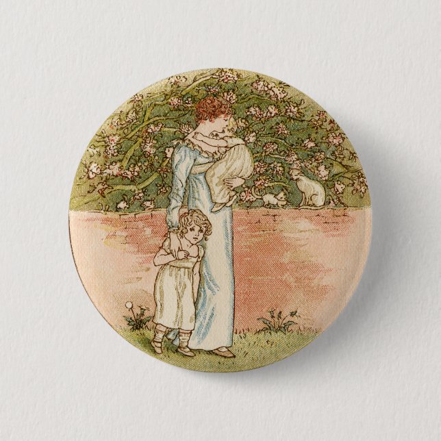 Süßes Vintage-Muttertagsgeschenk Button (Vorderseite)