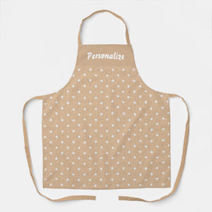 Süßes Vintage-Neutral-Beige-Weiß-Pünktchenmuster Schürze