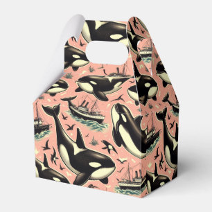Süßes Vintage-Orca-Muster Geschenkschachtel