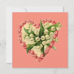 Süßes vintage Valentinstag-Blumenherz Feiertagskarte