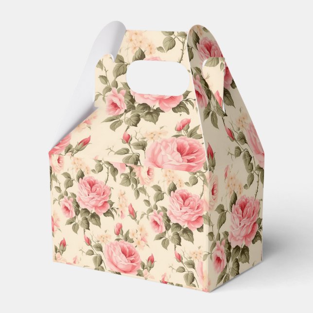 Süßes Vintages Englisch Rose Geschenkschachtel (Vorderseite)
