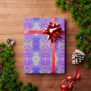 Süßes violettes Paisleymuster Geschenkpapier