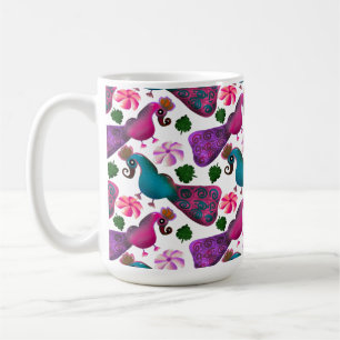 Süßes Vogel-Blumenmuster   Farbige Vögel Kaffeetasse