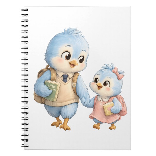 Süßes Vogel Bruder Schwester Notizbuch Notizblock (Vorderseite)