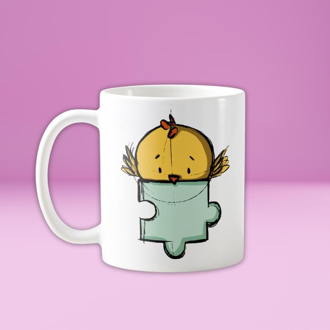 Süßes Vogel-Puzzleteil Kaffeetasse (Von Creator hochgeladen)