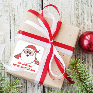 Süßes von Santa Claus angepasst Quadratischer Aufkleber