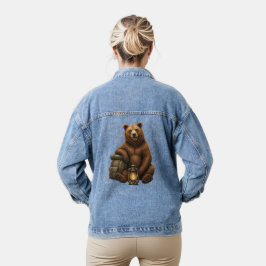 Süßes Wald-Bär-Cartoon-T-Shirt Jeansjacke