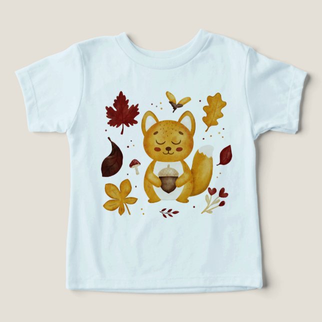 Süßes Waldhörnchen mit Eichel-Aquarell  (Design Vorderseite)