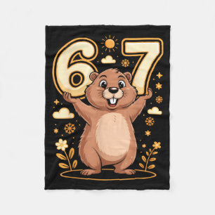 Süßes Waldmurmeltier mit 67 lustigem Groundhog Day Fleecedecke