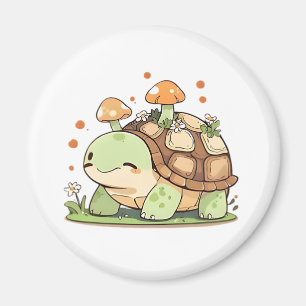 Süßes Waldschildkröten-Cottagecore-Kawaii-Design Magnet