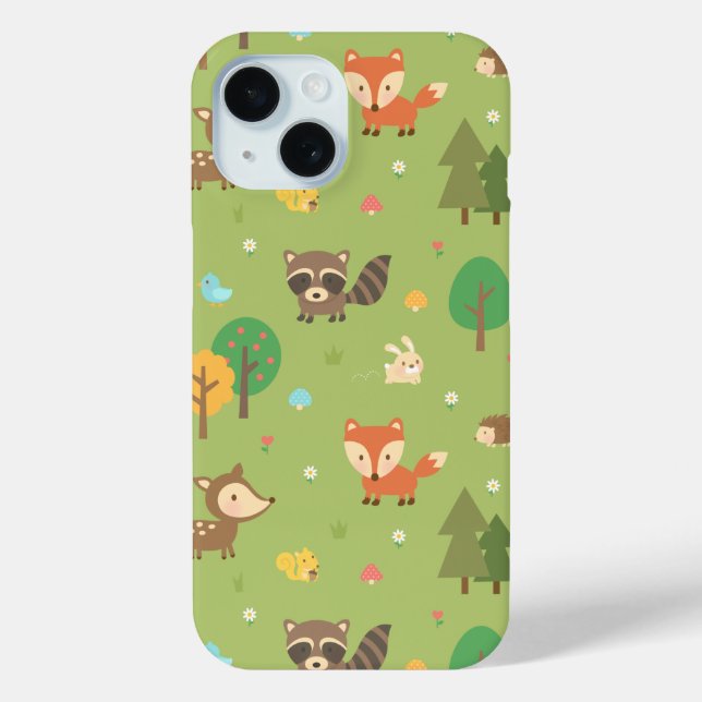 Süßes Waldtier-Muster Case-Mate iPhone Hülle (Rückseite)