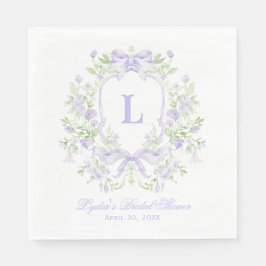 Süßes Wappen mit Lavendelbogen Monogramm Brautpart Serviette