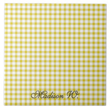 Süßes warmes gelbes Gingham-Muster