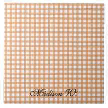 Süßes warmes orange Gingham-Muster