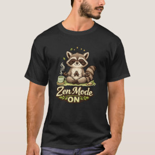 Süßes Waschbär-Yoga-Meditations-Cartoon-Design T-Shirt