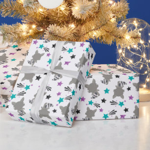 Süßes Waschbärenmuster Geschenkpapier
