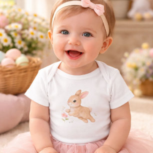 Süßes Wasserfarb-Hasen-Kaninchen-Waldtier  Baby Strampler