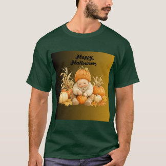 Süßes Wasserfarben-Baby in Kürbis-Mütze - Happy Ha T-Shirt