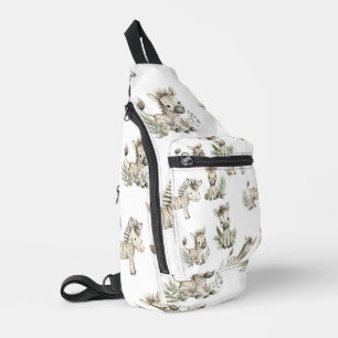 Süßes Wasserfarben-Babyzebra-Design   Neutrales Sa Crossbody Bag