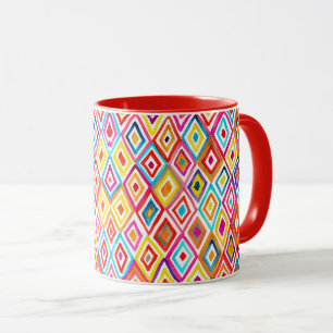 Süßes Wasserfarben-Diamantmuster Tasse