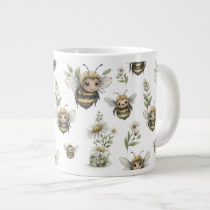 Süßes Wasserfarben-Hummeldesign Sanfte Pastellbi Jumbo-Tasse