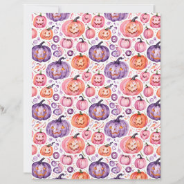 Süßes Wasserfarben-Pastell-Halloween-Kürbis-Papier