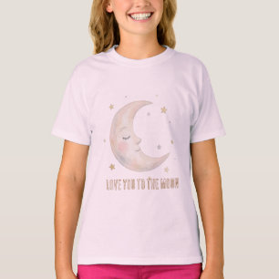 Süßes Wasserfarben-Schlafmond Personalized Baby-T- T-Shirt