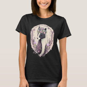 Süßes Wasserfarben-Stinktier-Haustier-Blumenkrone- T-Shirt