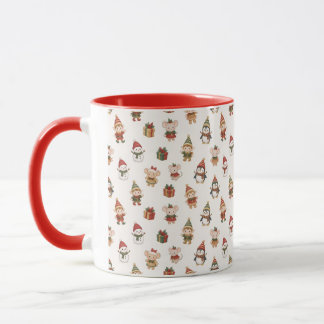 Süßes Wasserfarben-Weihnachtsmuster - Elfen Pingui Tasse