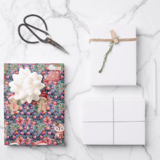 Süßes Wasserfarben-Weihnachtspapier | Santa, Geschenkpapier Set