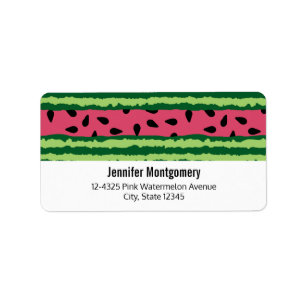 Süßes Wassermelonenmuster Rosa & Grün Adressaufkleber