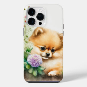 SÜSSES WATERCOLOR-POMERANIAN-WELPE HUND iPhone 14 PRO MAX HÜLLE