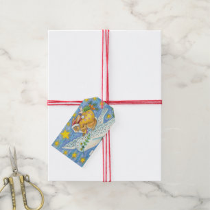 Süßes Weihnachten mit Kaninchen als Weihnachtsmann Geschenkanhänger